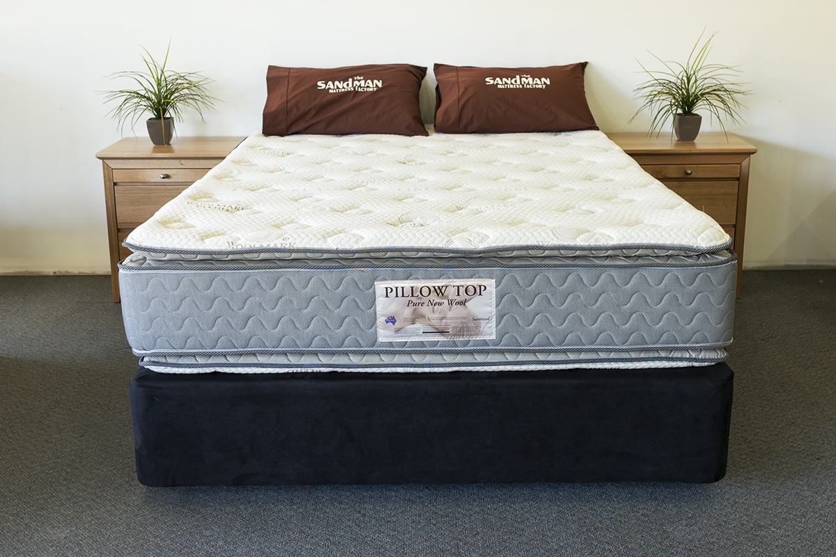 pillow top mattress made with cotton or wool